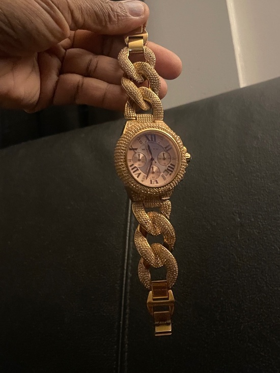 Michael Kors Women’s Rose Gold Crystal Pavé Chronograph Watch EUC MK3196 44MM main image 10